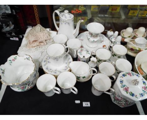 A quantity of ceramic tableware to include Aynsley decorated in the Pembroke pattern, Colclough, Duchess, Royal Albert Crown 