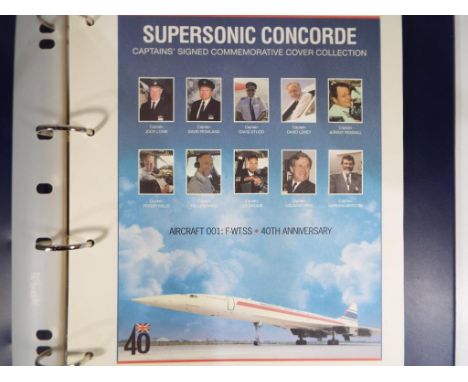 Philately - a folder containing ten limited edition signed covers commemorating the 40th anniversary of the first supersonic 