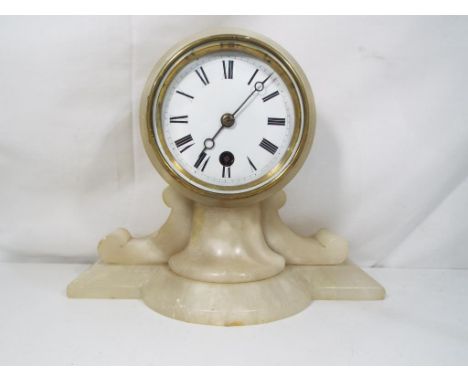 White marble mantel clock Est £35 - £45