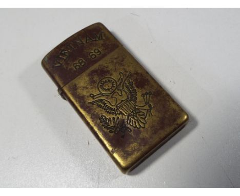 Vietnam / American war interest - a Zippo lighter inscribed no mission too difficult no sacrifice too great duty first  and v