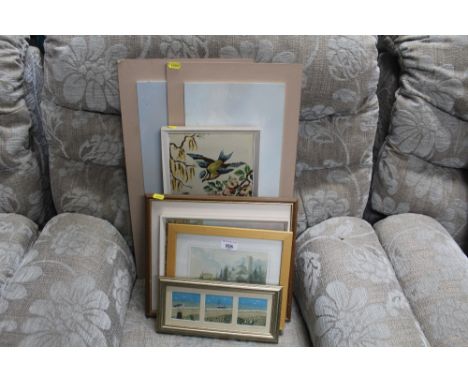 A print depicting the Tide Mill in Woodbridge; Clive Gregory, two seascape studies and various other pictures and prints