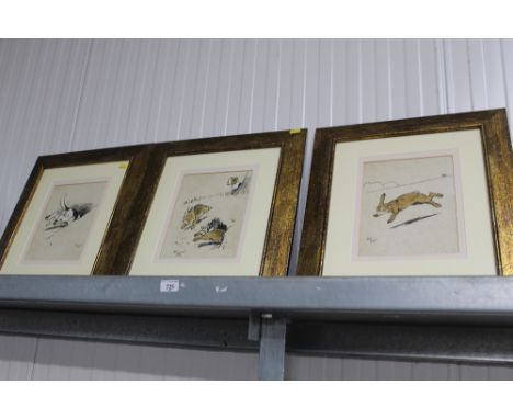 Three hunting prints after Cecil Aldin
