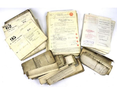 A large collection of 19th century and later documents. Including post WWII period share/bond certificates (approx 130) toget
