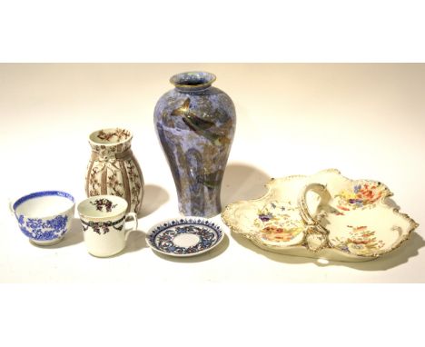 An assortment of mixed ceramics including a Carlton ware bulbous shaped fish vase H21cm.