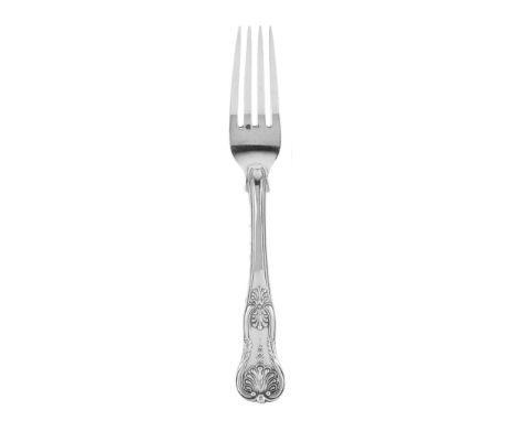 A SET OF EIGHT VICTORIAN SILVER TABLE FORKS, FRANCIS HIGGINS JUNIOR FOR THE PORTLAND CO. LTD., LONDON, 1860Kings Honeysuckle 