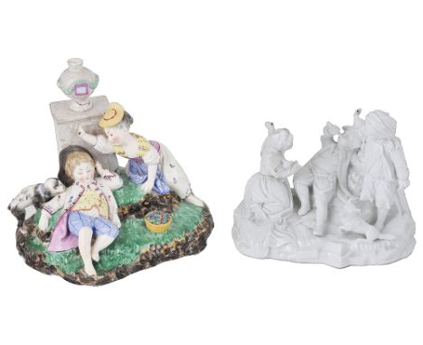 A HOECHST FIGURE GROUP, ‘KINDERIDYLL’, CIRCA 1775modelled by Johann Peter Melchior (1747-1825), in the white, with three chil