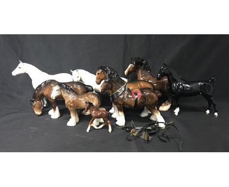 LOT OF CERAMIC HORSESincluding Beswick, various breeds