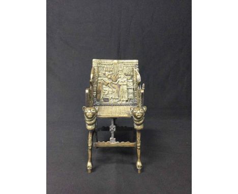 20TH CENTURY BRASS MODEL OF AN EGYPTIAN THRONE