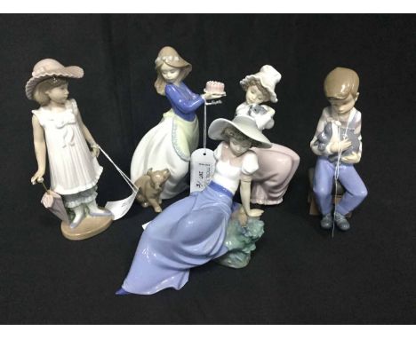 FOUR NAO FIGURES OF GIRLSalong with another of a boy (5)