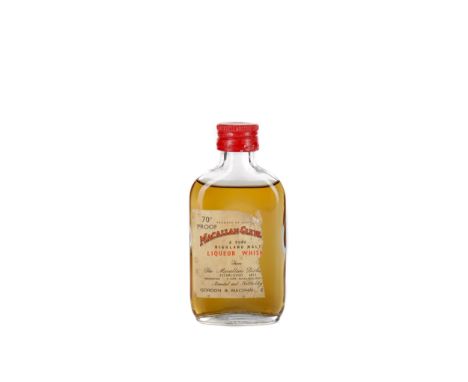 MACALLAN-GLENLIVET 70° PROOF MINIATURE Single Malt Scotch Whisky Miniature sized bottle, 70° proof.