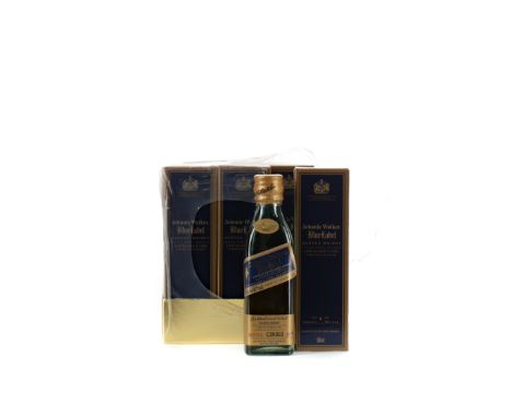 JOHNNIE WALKER BLUE LABEL MINIATURE (12) Blended Scotch Whisky 5cl, 40% volume, in carton. Twelve miniatures.