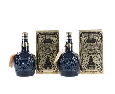 CHIVAS REGAL ROYAL SALUTE 21 YEARS OLD - SAPPHIRE DECANTER (2) Blended Scotch Whisky One litre, no strength stated, in carton