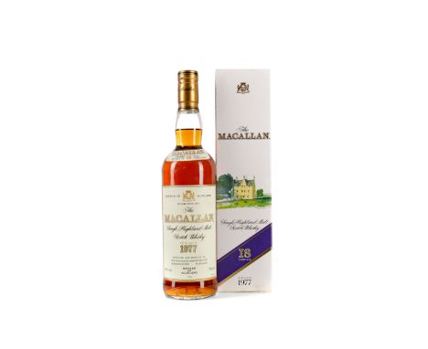 MACALLAN 1977 18 YEARS OLD Single Malt Scotch Whisky Matured in sherry wood, bottled 1996. 70cl, 43% volume, in carton.