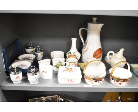 A Royal Worcester blush ivory trinket dish and tusk jug, L15.5cm, sold together a Royal Worcester porcelain jug ect, (21)