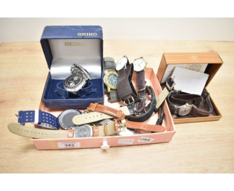A collection of wristwatches, including Sekonda, Citron, a boxed Seiko and a digital watch
Condition report:On inspection the