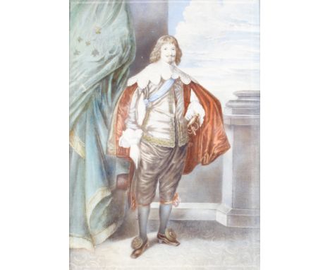 After Anthony Van Dyke (1599-1641), 19th century, a full length portrait of William Cavendish Duke of Newcastle in an interio