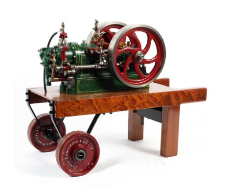 A Stuart Turner casting (unmarked) single cylinder pecker valve gas engine, made by the Late TR Acock of Weston Super Mare, r