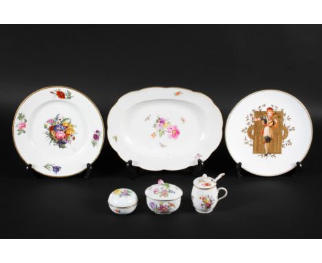 A collection of British and European ceramics, circa 1820 and later,  printed and impressed marks, comprising: a Berlin dish 