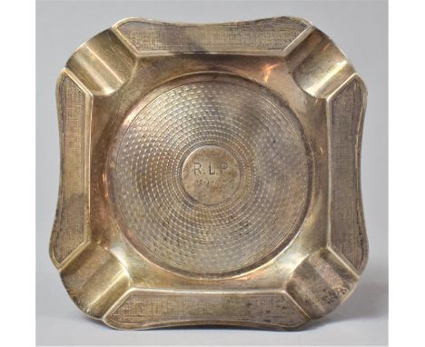 A Silver Ashtray with Engine Turned Decoration and Monogrammed RLP, 25.12.32 