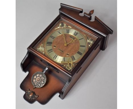 A Late 20th Century Mahogany Framed President Wall Clock, 30hr Movement 