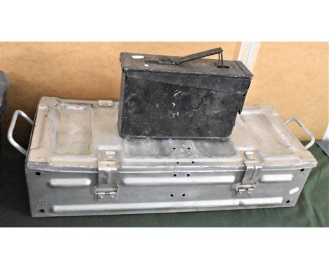 Two Metal Ammunition Boxes, Longest 70cm wide 