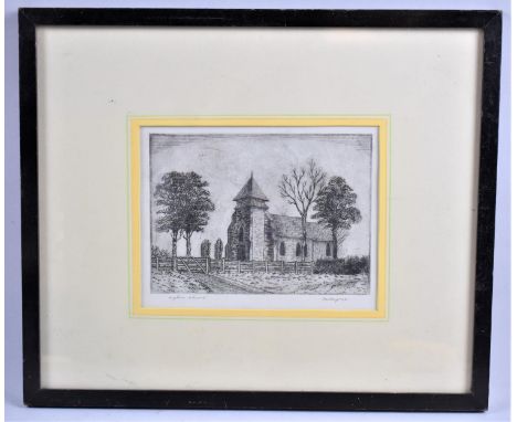A Framed Engraving of Wyken Church by M Baynes, 16x12cm 