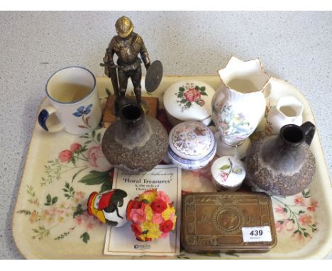 A WWI Brass tobacco tin, poppy print, Aynsley and other china etc