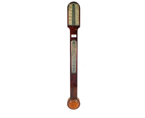A 19th Century Mahogany stick barometer by Negretti & Zambra