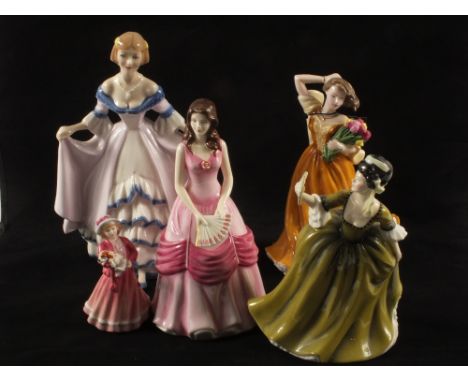 Royal Doulton figurines, Encore HN 2751, Grace, Simone HN 2738, Joanna HN 4711 and My First Figurine HN 3424