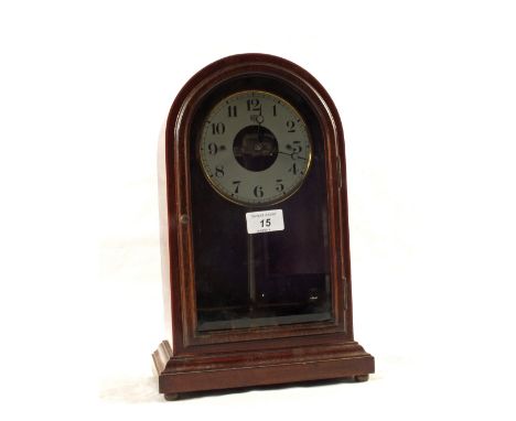A Bulle inlaid Mahogany dome top mantel clock