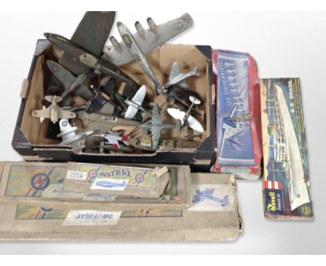 A group of vintage scale aircraft modelling kits including Revell and several model aircraft. (1 box)