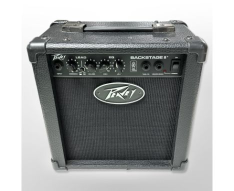 A Peavey Backstage II practice amplifier, with lead.
