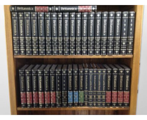 A collection of Encyclopedia Britannica volumes 