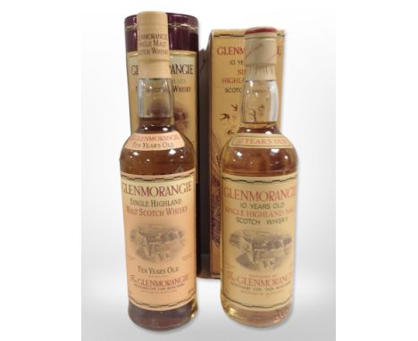 A bottle of Glenmorangie single Highland malt scotch whisky, 10 years old, 70cl, 40% vol, in carton, and a further 75cl bottl
