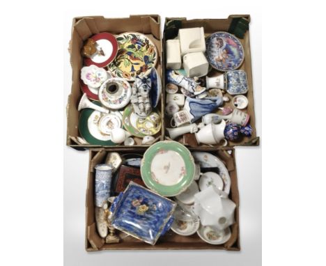 A group of 20th-century ceramics and glass wares, collector's plates including Royal Worcester, figurines, commemorative chin