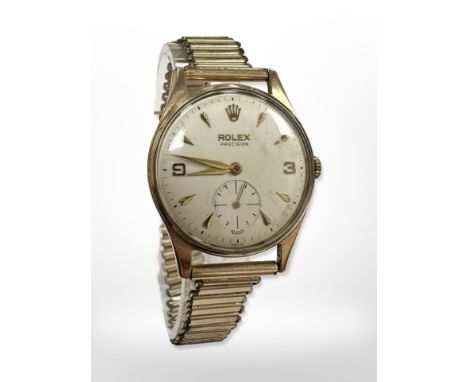 A 9ct yellow gold Gent's vintage Rolex Precision wristwatch, circa 1958, case 30mm CONDITION REPORT: With long service inscri