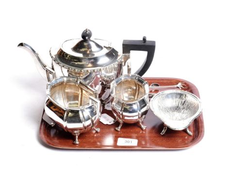 A George V silver sugar-bowl and cream-jug, James Dixon and Sons, Sheffield, 1927, fluted oval and on four pad feet; together