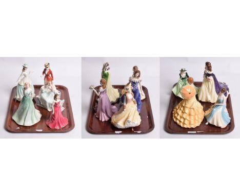 Three trays of Royal Doulton and Royal Worcester and other ladies