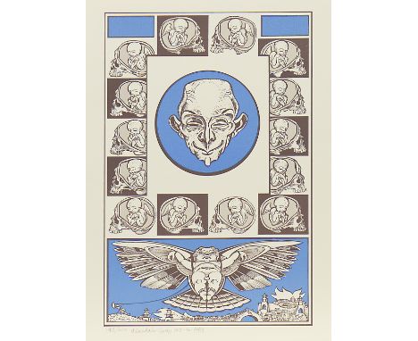 * ALASDAIR GRAY (SCOTTISH b 1934),FROM AN EASTERN EMPIREsilkscreen print, signed, dated 26-11-1983, numbered 147/200 in penci