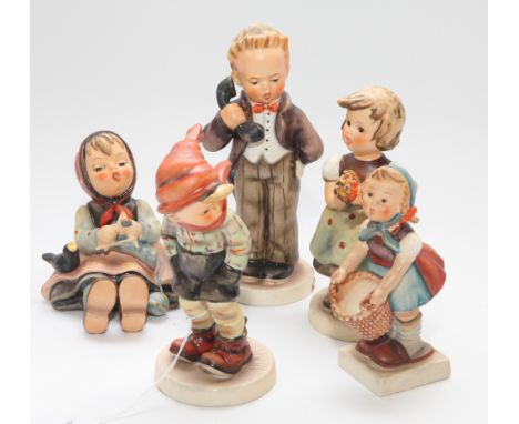 Group of 5 Hummel Goebel  figures to include Happy Pastimes and For Mother