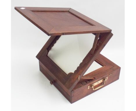 early folding mahogany camera obscura by Eugene Faller Paris.