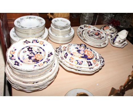 Part Masons ironstone dinner service and a part Royal Worcester service