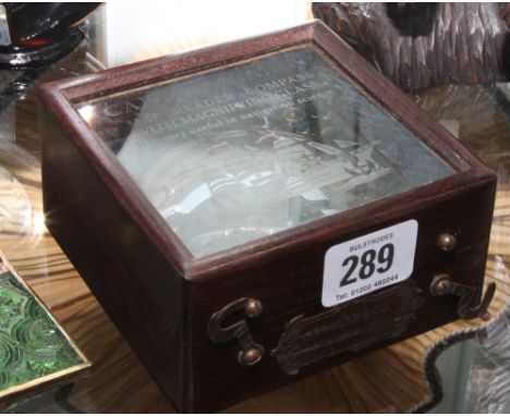 Brass map reader compass in box 