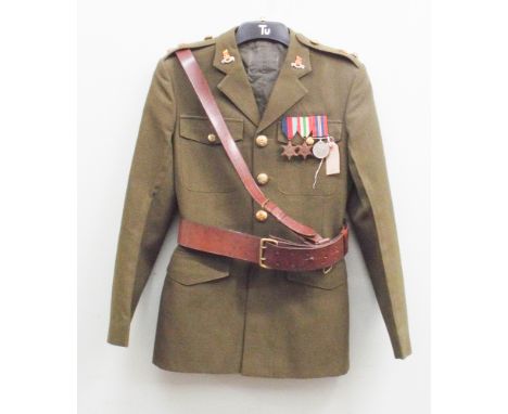Army jacket complete with sam brown belt and medals
