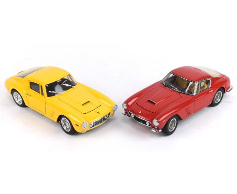 Nine 1:18 scale Ferrari die-cast model cars comprising ; Universal Hobbies Berlinetta 61 250 GT, CMC 1961 Berlinetta 250 GT, 