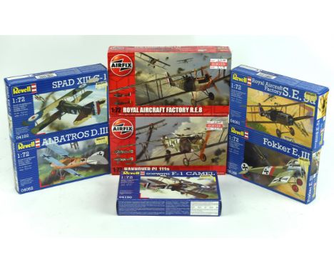 A quantity of 1:72 scale plastic model kits, mainly aircraft, ships and French Cavalry by Revell, Airfix and others, all boxe