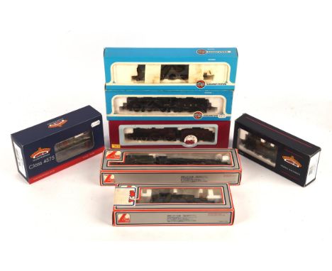Seven OO gauge locomotives comprising ; Lima GWR 'King George V', Lima GWR tank locomotive, Airfix LMS 4F Fowler, GWR Prairie