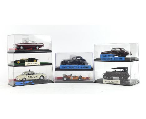 Twenty five 1:43 scale die-cast model cars including ; 1963 Lotus 25, SS Jaguar, Austin Cambridge A60 Farina, Jaguar Mk2 Poli