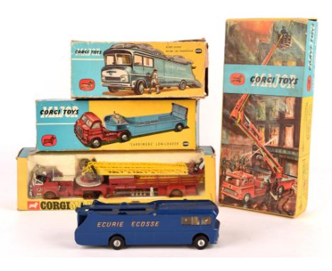 Four Corgi Major die-cast vehicles comprising ; 1126 Ecurie Ecosse Racing car Transporter, 1143 Ariel Rescue Truck, 1100 Carr
