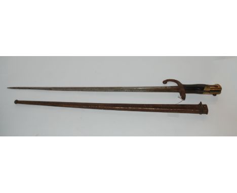 A vintage French bayonet with inscription and dated 1878 Condition Report: Available upon request